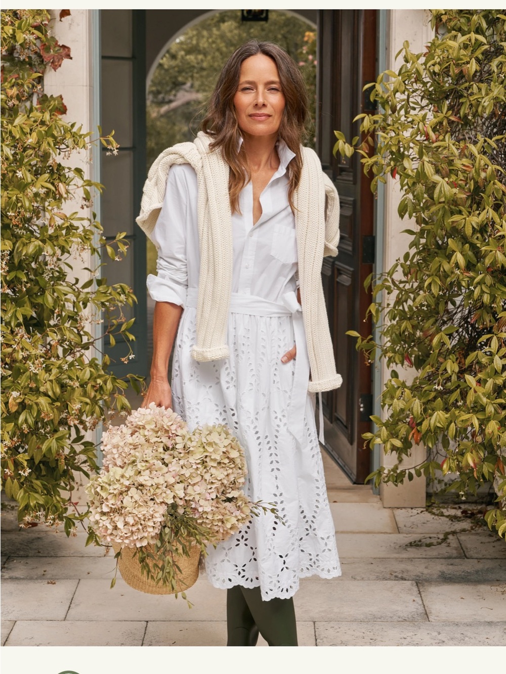 Frank & Eileen White Eyelet Midi Dress